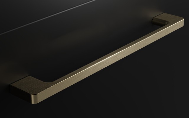 Szafka Wisząca Z Umywalką RON 140 cm D - Czarny Mat - Uchwyty Złote Szczotkowane