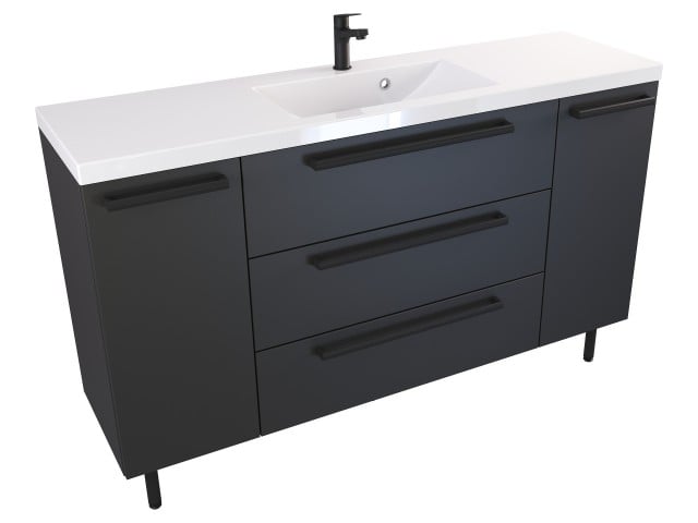 Szafka Stojąca Z Umywalką ATH 140 cm D - Czarny Mat - Uchwyty Czarne Matowe Szafka Stojąca Z Umywalką ATH 140 cm D - Czarny Mat - Uchwyty Czarne Matowe