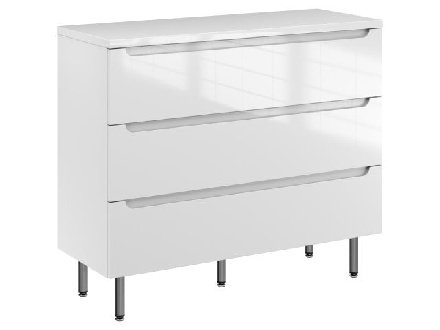 Szafka Stojąca Z Blatem ETH 100 cm - Biały Wysoki Połysk Szafka Stojąca Z Blatem ETH 100 cm - Biały Wysoki Połysk