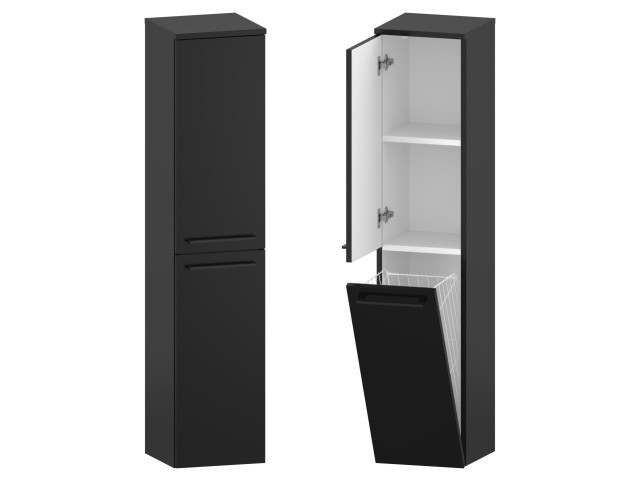 Słupek Łazienkowy RON 30 cm DK Lewy - Czarny Mat - Uchwyty Czarne Matowe Słupek Łazienkowy RON 30 cm DK Lewy - Czarny Mat - Uchwyty Czarne Matowe