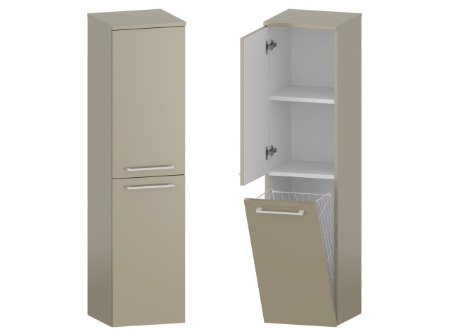 Słupek Łazienkowy RON 35 cm DK Lewy - Cappuccino Mat - Uchwyty Białe Matowe