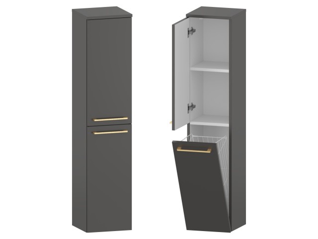 Słupek Łazienkowy RON 30 cm DK Lewy - Titan Mat - Uchwyty Złote Szczotkowane Słupek Łazienkowy RON 30 cm DK Lewy - Titan Mat - Uchwyty Złote Szczotkowane