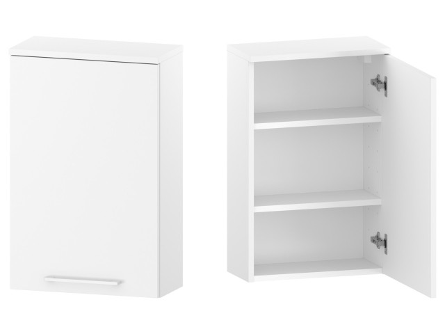 Szafka nad Pralkę RON 45 cm D Prawa - Biały Mat - Uchwyty Białe Matowe Szafka nad Pralkę RON 45 cm D Prawa - Biały Mat - Uchwyty Białe Matowe