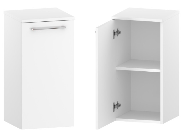 Słupek Łazienkowy RON 35 cm DD Lewy - Biały Mat - Uchwyty Chromowane