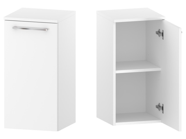 Słupek Łazienkowy RON 35 cm DD Prawy - Biały Mat - Uchwyty Chromowane