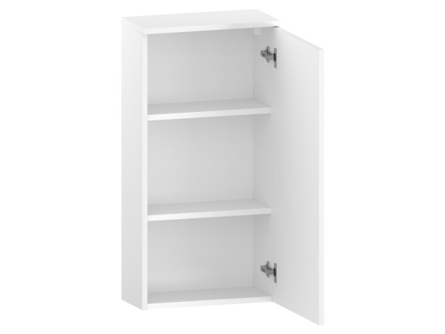 Szafka nad Pralkę RON 45 cm D90 Prawa - Biały Mat - Uchwyty Chromowane