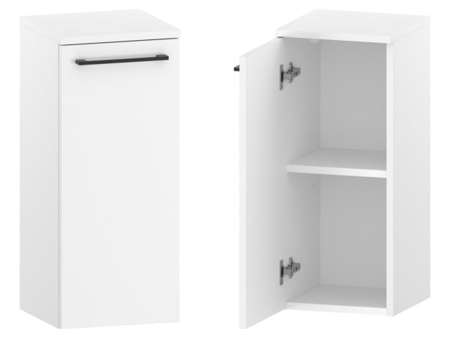 Słupek Łazienkowy RON 30 cm DD Lewy - Biały Mat - Uchwyty Czarne Matowe