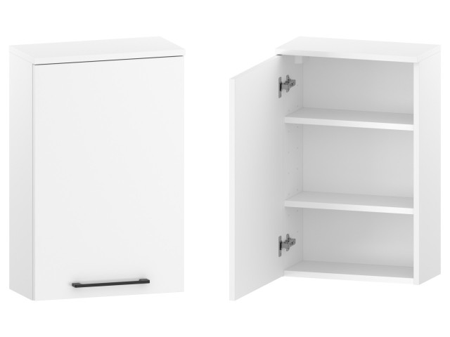 Szafka nad Pralkę RON 45 cm D Lewa - Biały Mat - Uchwyty Czarne Matowe Szafka nad Pralkę RON 45 cm D Lewa - Biały Mat - Uchwyty Czarne Matowe