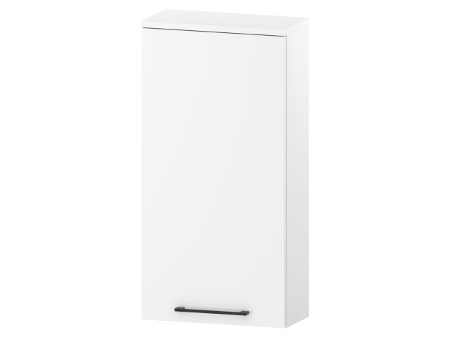 Szafka nad Pralkę RON 45 cm D90 Lewa - Biały Mat - Uchwyty Czarne Matowe