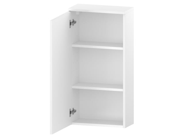 Szafka nad Pralkę RON 45 cm D90 Lewa - Biały Mat - Uchwyty Czarne Matowe
