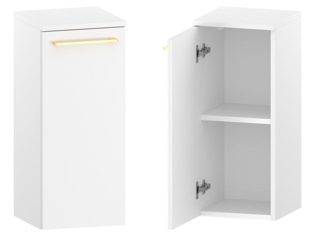 Słupek Łazienkowy RON 30 cm DD Lewy - Biały Mat - Uchwyty Złote Szczotkowane