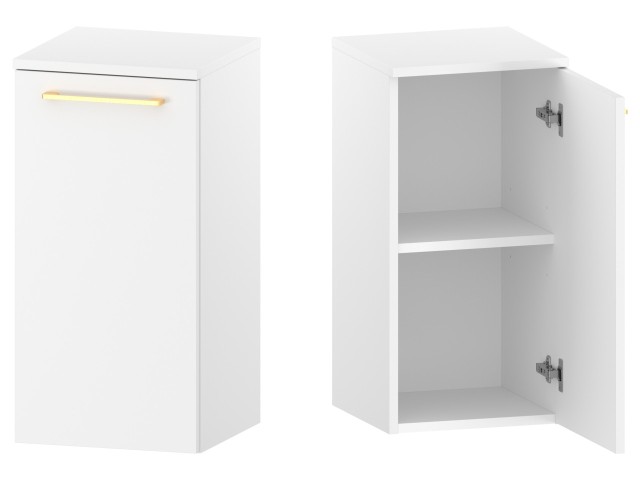 Słupek Łazienkowy RON 35 cm DD Prawy - Biały Mat - Uchwyty Złote Szczotkowane Słupek Łazienkowy RON 35 cm DD Prawy - Biały Mat - Uchwyty Złote Szczotkowane