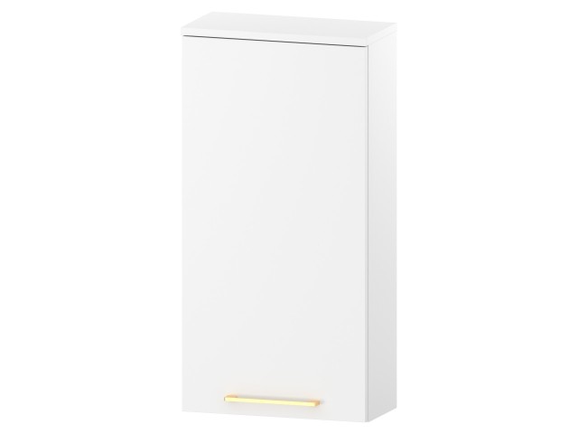 Szafka nad Pralkę RON 45 cm D90 Lewa - Biały Mat - Uchwyty Złote Szczotkowane