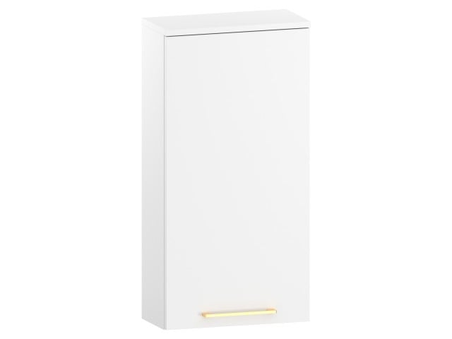Szafka nad Pralkę RON 45 cm D90 Prawa - Biały Mat - Uchwyty Złote Szczotkowane
