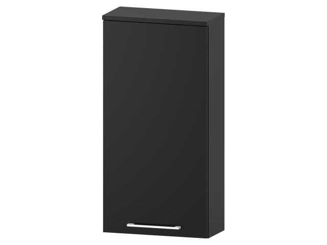 Szafka nad Pralkę RON 45 cm D90 Lewa - Czarny Mat - Uchwyty Białe Matowe