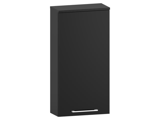 Szafka nad Pralkę RON 45 cm D90 Prawa - Czarny Mat - Uchwyty Białe Matowe