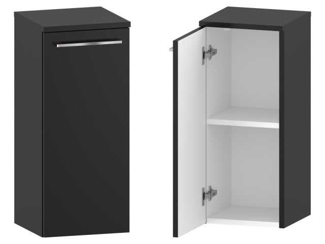 Słupek Łazienkowy RON 30 cm DD Lewy - Czarny Mat - Uchwyty Chromowane