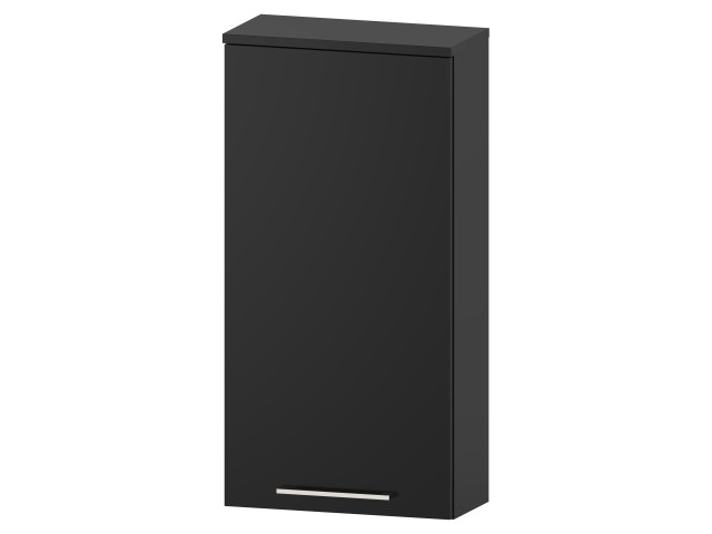 Szafka nad Pralkę RON 45 cm D90 Lewa - Czarny Mat - Uchwyty Chromowane