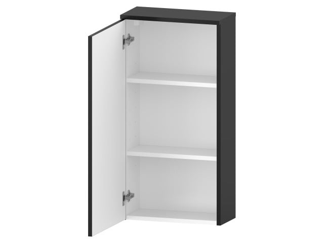 Szafka nad Pralkę RON 45 cm D90 Lewa - Czarny Mat - Uchwyty Chromowane