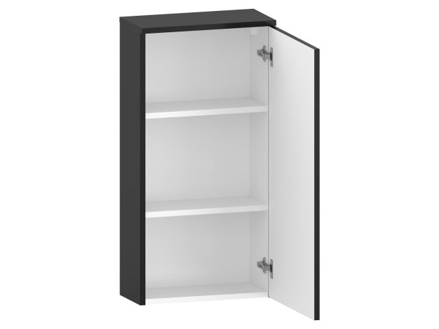 Szafka nad Pralkę RON 45 cm D90 Prawa - Czarny Mat - Uchwyty Czarne Matowe