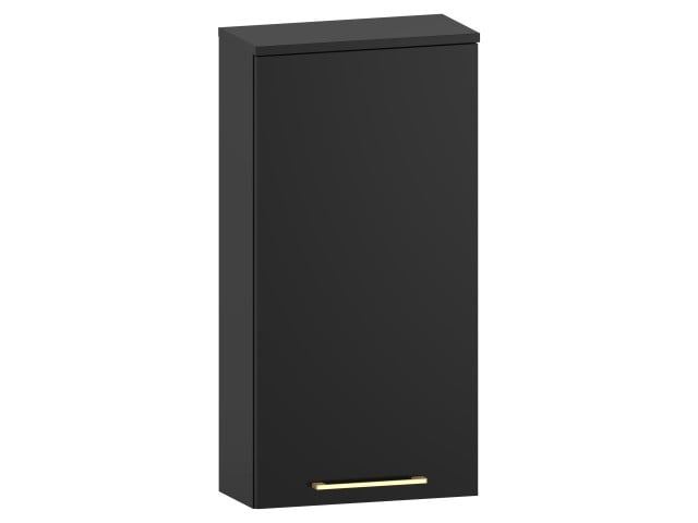 Szafka nad Pralkę RON 45 cm D90 Prawa - Czarny Mat - Uchwyty Złote Szczotkowane