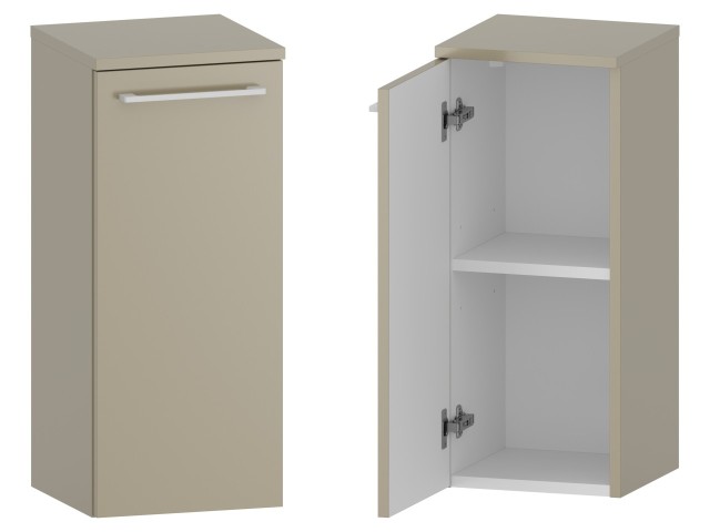 Słupek Łazienkowy RON 30 cm DD Lewy - Cappuccino Mat - Uchwyty Białe Matowe