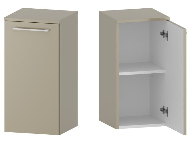 Słupek Łazienkowy RON 35 cm DD Prawy - Cappuccino Mat - Uchwyty Białe Matowe Słupek Łazienkowy RON 35 cm DD Prawy - Cappuccino Mat - Uchwyty Białe Matowe