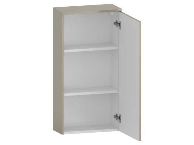 Szafka nad Pralkę RON 45 cm D90 Prawa - Cappuccino Mat - Uchwyty Białe Matowe