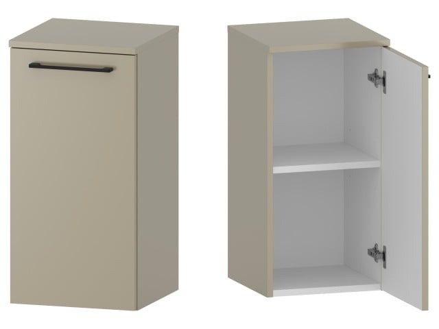 Słupek Łazienkowy RON 35 cm DD Prawy - Cappuccino Mat - Uchwyty Czarne Matowe Słupek Łazienkowy RON 35 cm DD Prawy - Cappuccino Mat - Uchwyty Czarne Matowe