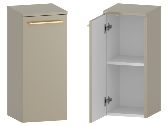 Słupek Łazienkowy RON 30 cm DD Lewy - Cappuccino Mat - Uchwyty Złote Szczotkowane