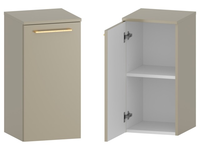 Słupek Łazienkowy RON 35 cm DD Lewy - Cappuccino Mat - Uchwyty Złote Szczotkowane