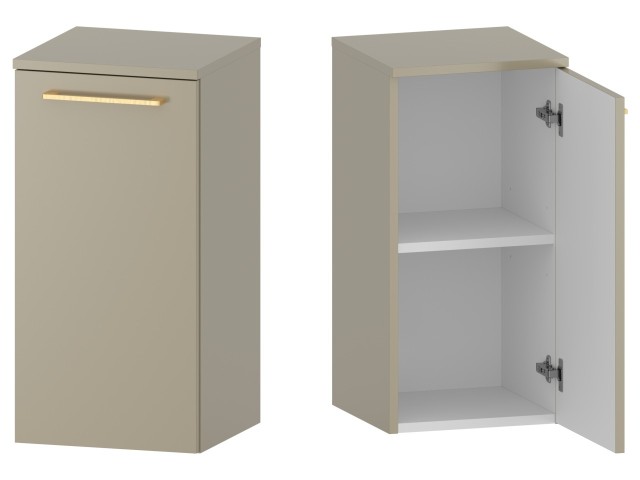 Słupek Łazienkowy RON 35 cm DD Prawy - Cappuccino Mat - Uchwyty Złote Szczotkowane Słupek Łazienkowy RON 35 cm DD Prawy - Cappuccino Mat - Uchwyty Złote Szczotkowane