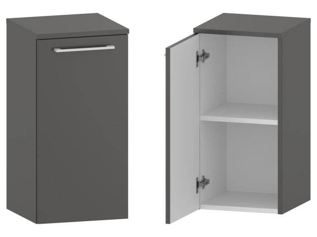 Słupek Łazienkowy RON 35 cm DD Lewy - Titan Mat - Uchwyty Białe Matowe