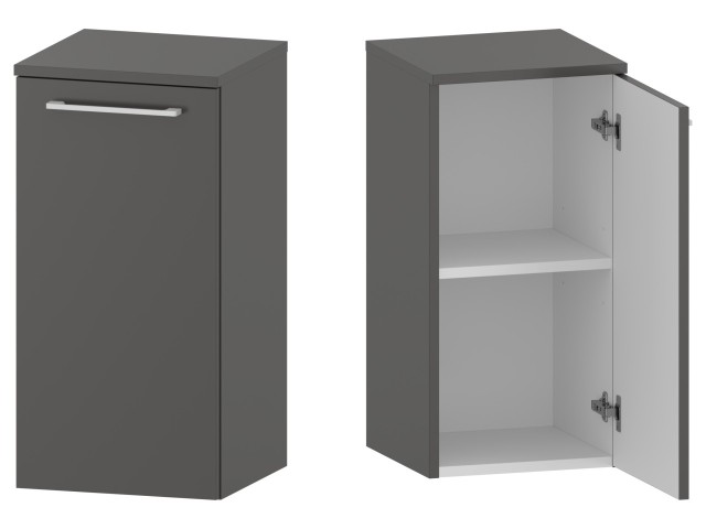 Słupek Łazienkowy RON 35 cm DD Prawy - Titan Mat - Uchwyty Białe Matowe Słupek Łazienkowy RON 35 cm DD Prawy - Titan Mat - Uchwyty Białe Matowe