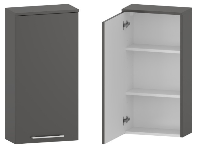 Szafka nad Pralkę RON 45 cm D90 Lewa - Titan Mat - Uchwyty Białe Matowe