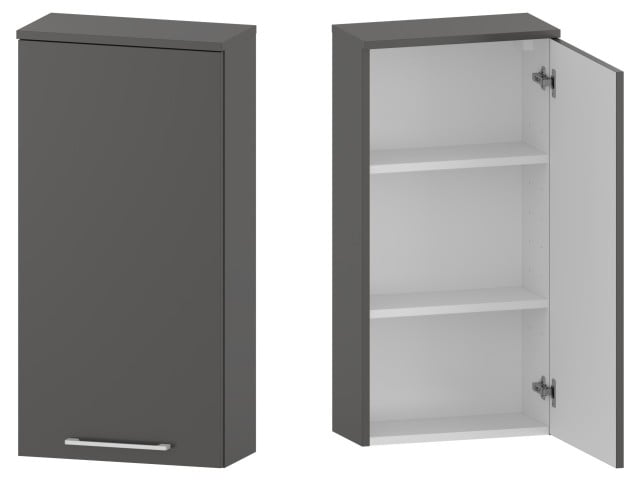 Szafka nad Pralkę RON 45 cm D90 Prawa - Titan Mat - Uchwyty Białe Matowe