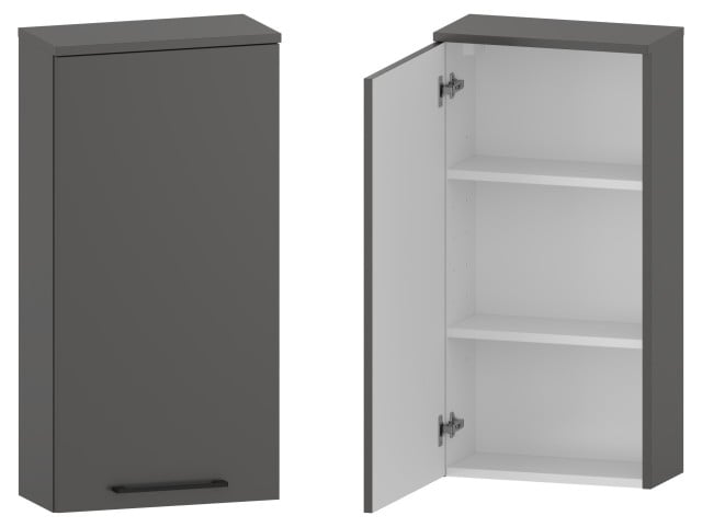 Szafka nad Pralkę RON 45 cm D90 Lewa - Titan Mat - Uchwyty Czarne Matowe