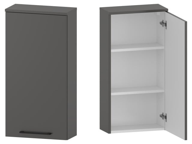 Szafka nad Pralkę RON 45 cm D90 Prawa - Titan Mat - Uchwyty Czarne Matowe