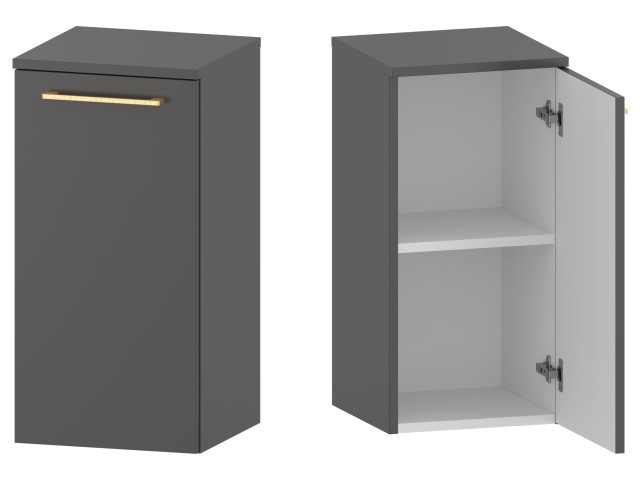 Słupek Łazienkowy RON 35 cm DD Prawy - Titan Mat - Uchwyty Złote Szczotkowane Słupek Łazienkowy RON 35 cm DD Prawy - Titan Mat - Uchwyty Złote Szczotkowane