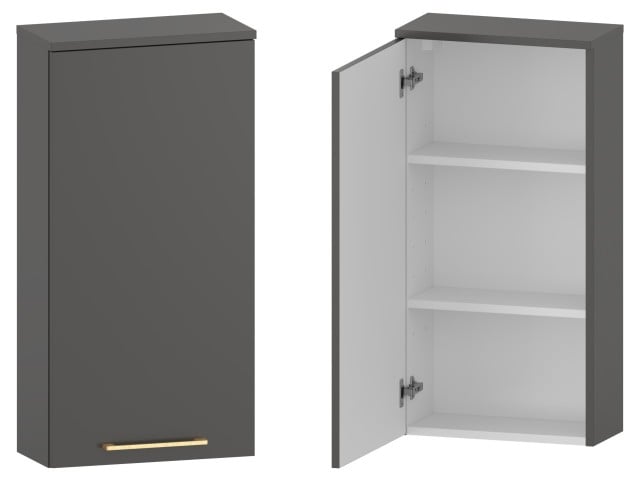 Szafka nad Pralkę RON 45 cm D90 Lewa - Titan Mat - Uchwyty Złote Szczotkowane