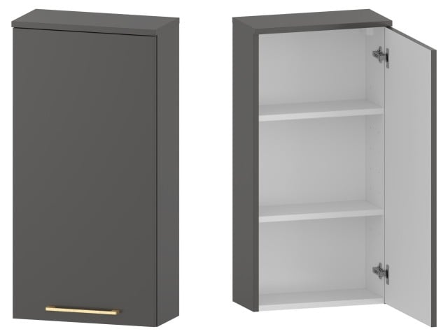 Szafka nad Pralkę RON 45 cm D90 Prawa - Titan Mat - Uchwyty Złote Szczotkowane