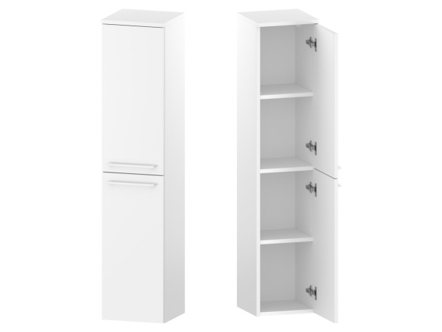 Słupek Łazienkowy RON 30 cm 2D Prawy - Biały Mat - Uchwyty Białe Matowe Słupek Łazienkowy RON 30 cm 2D Prawy - Biały Mat - Uchwyty Białe Matowe