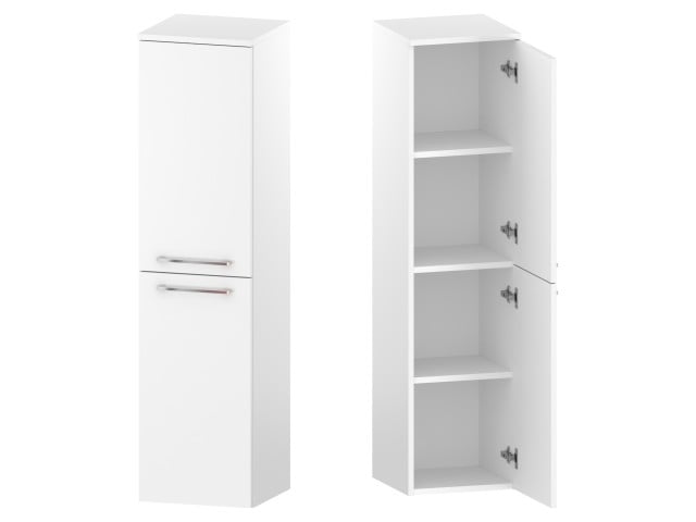 Słupek Łazienkowy RON 35 cm 2D Prawy - Biały Mat - Uchwyty Chromowane