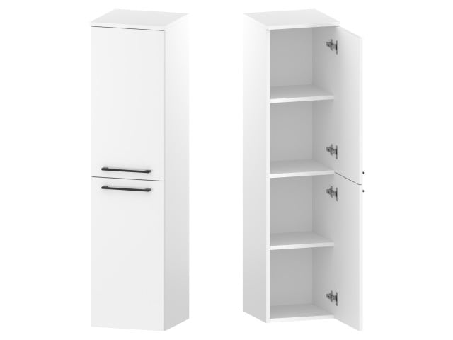 Słupek Łazienkowy RON 35 cm 2D Prawy - Biały Mat - Uchwyty Czarne Matowe