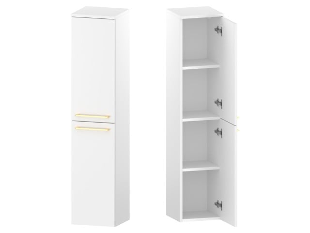 Słupek Łazienkowy RON 30 cm 2D Prawy - Biały Mat - Uchwyty Złote Szczotkowane Słupek Łazienkowy RON 30 cm 2D Prawy - Biały Mat - Uchwyty Złote Szczotkowane