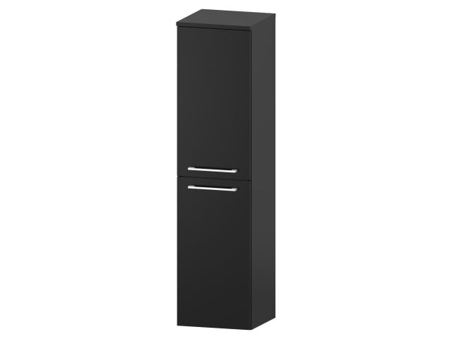 Słupek Łazienkowy RON 35 cm 2D Lewy - Czarny Mat - Uchwyty Białe Matowe