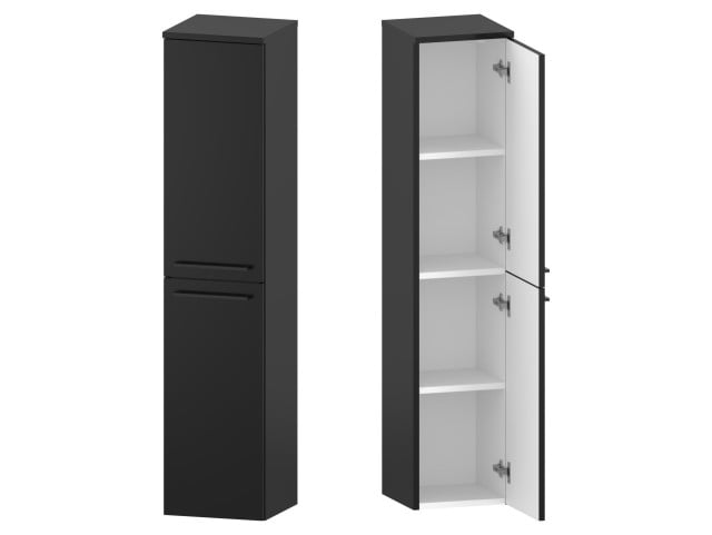 Słupek Łazienkowy RON 30 cm 2D Prawy - Czarny Mat - Uchwyty Czarne Matowe