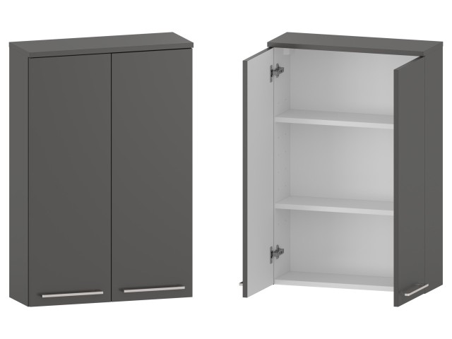 Szafka nad Pralkę RON 60 cm 2D90 - Titan Mat - Uchwyty Chromowane