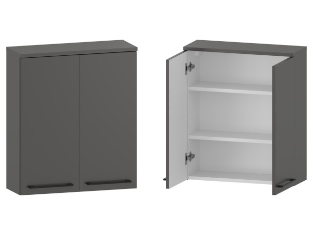 Szafka nad Pralkę RON 60 cm 2D - Titan Mat - Uchwyty Czarne Matowe Szafka nad Pralkę RON 60 cm 2D - Titan Mat - Uchwyty Czarne Matowe