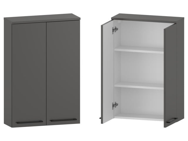 Szafka nad Pralkę RON 60 cm 2D90 - Titan Mat - Uchwyty Czarne Matowe